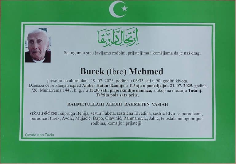 In memoriam, Mehmed Burek