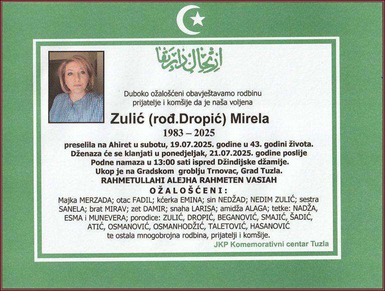 In memoriam, Mirela Zulic