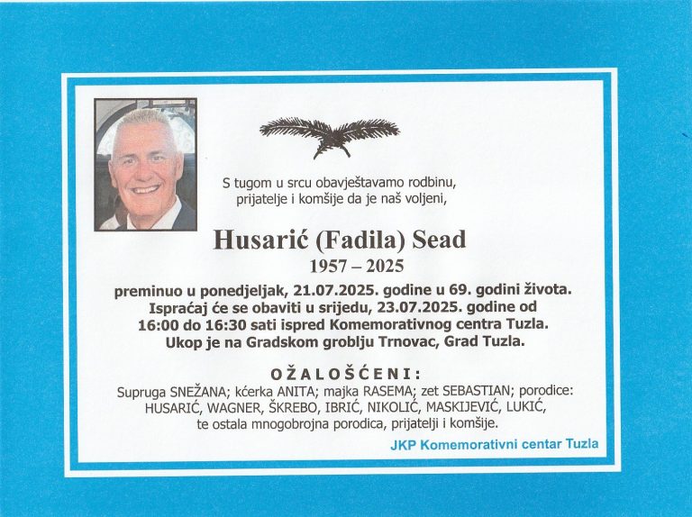 In memoriam, Sead Husaric