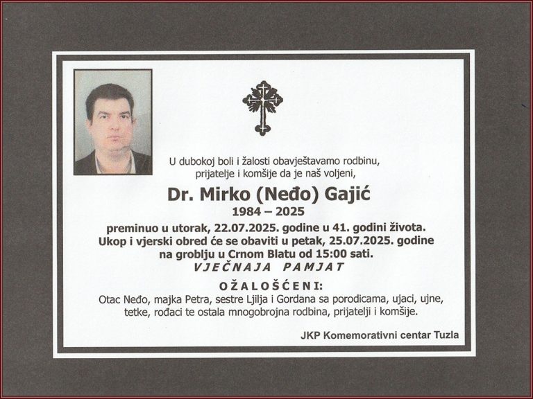 In memoriam, Mirko Gajić