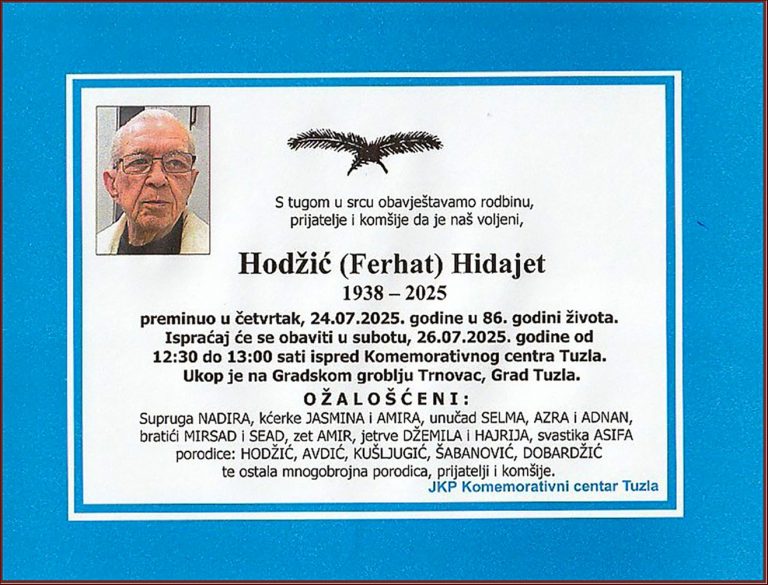 In memoriam, Hidajet Hodzic