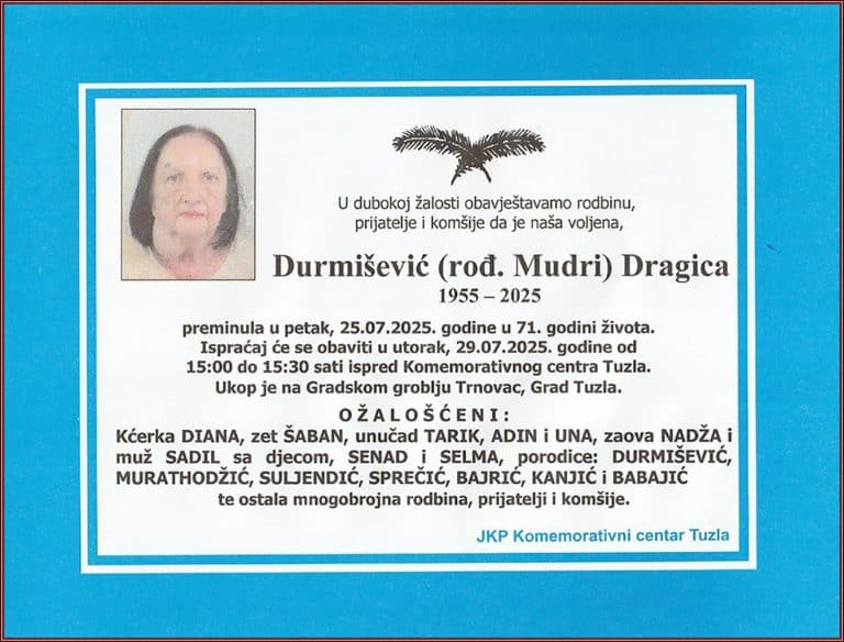 In memoriam, Dragica Durmisevic
