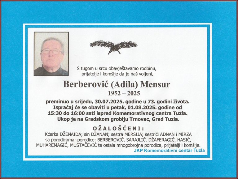 In memoriam, Mensur Berberovic