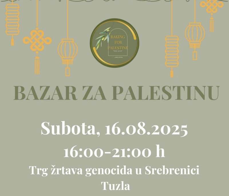 Promjena termina: Humanitarni Bazar za Palestinu u subotu od 16:00 sati