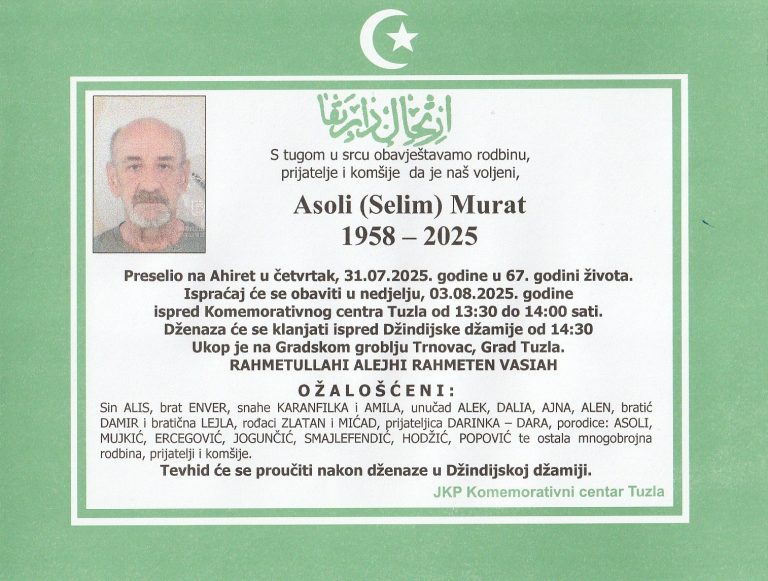 In memoriam, Murat Asoli