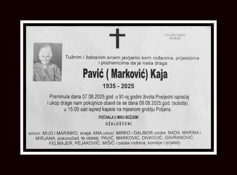 In memoriam, Kaja Pavic