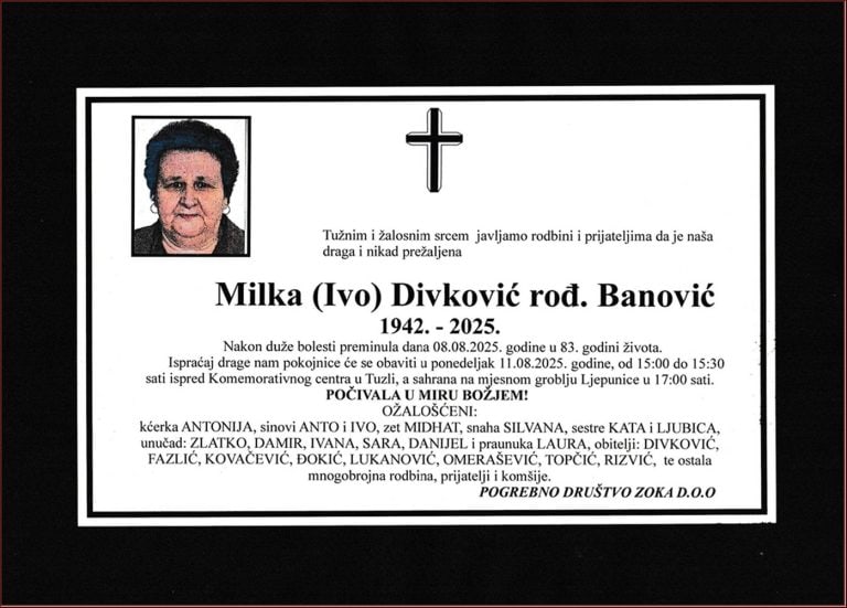 In memoriam - Milka Divkovic