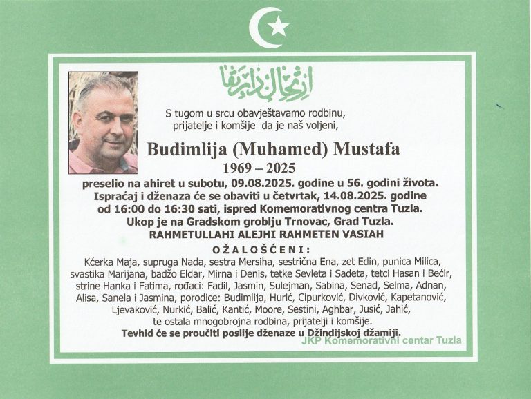 In memoriam, Mustafa Budimlija