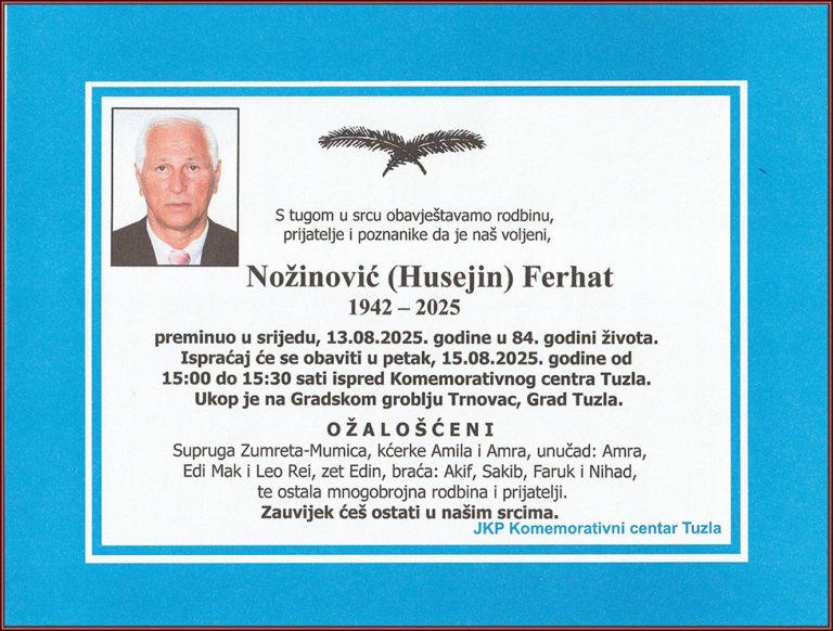 In memoriam, Ferhat Nožinović