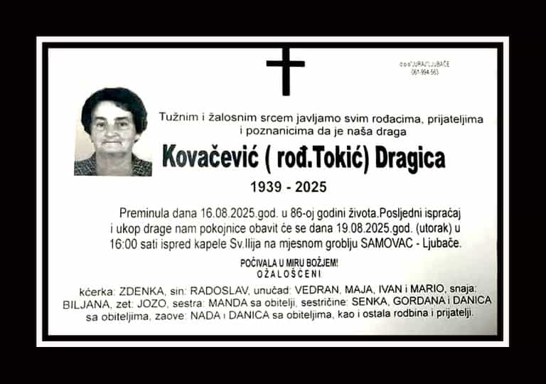 In memoriam, Dragica Kovacevic