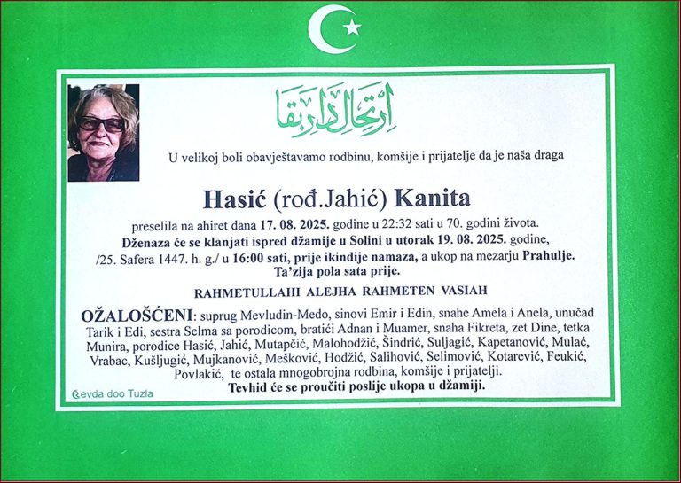 In memoriam, Kanita Hasic