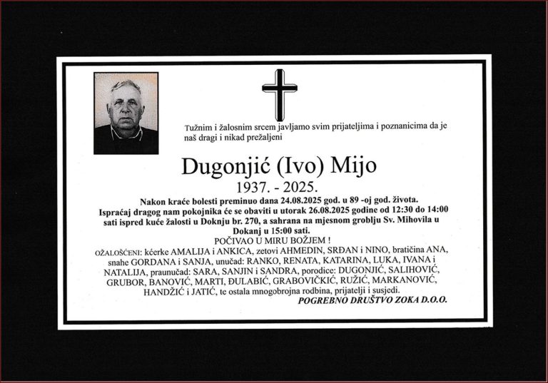 In memoriam, Mijo Dugonjić