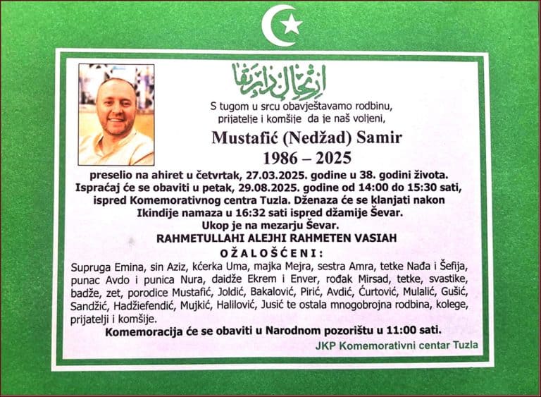 In memoriam, Samir Mustafić