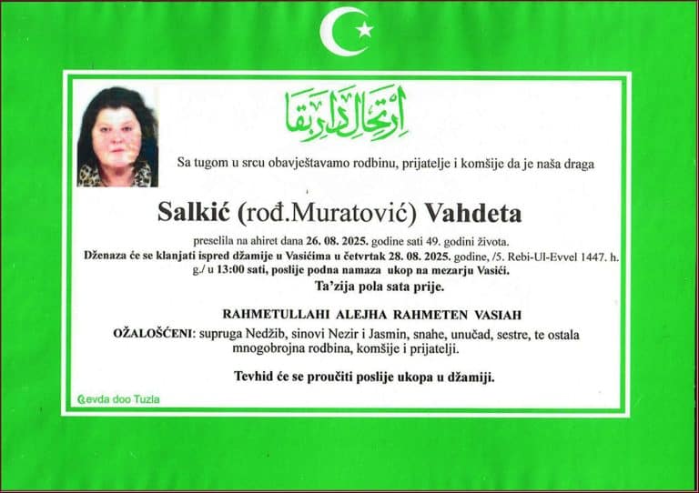 In memoriam, Vahdeta Salkić