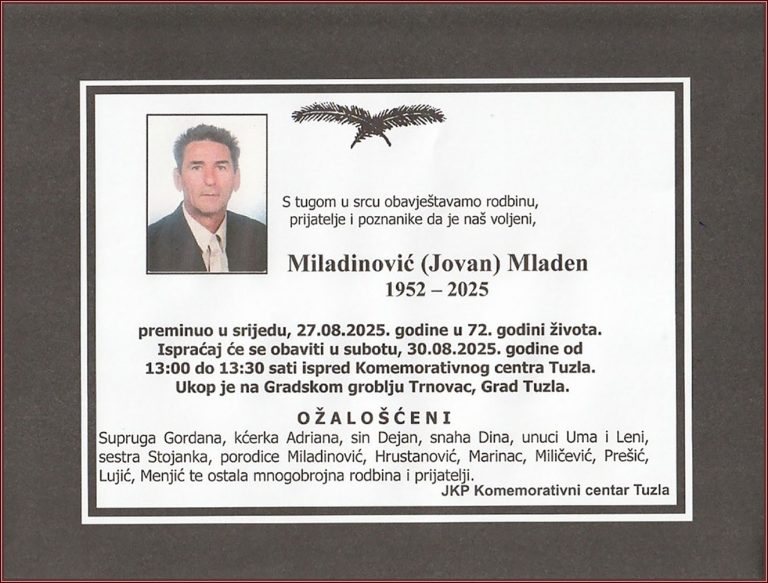 In memoriam, Mladen Miladinović