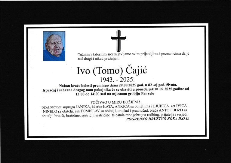 In memoriam, Ivo Čajić