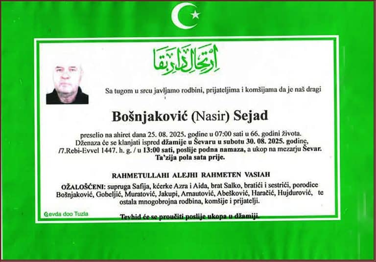 In memoriam, Sejad Bosnjakovic