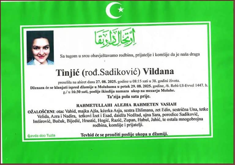 In memorijam, Vildana Tinjić