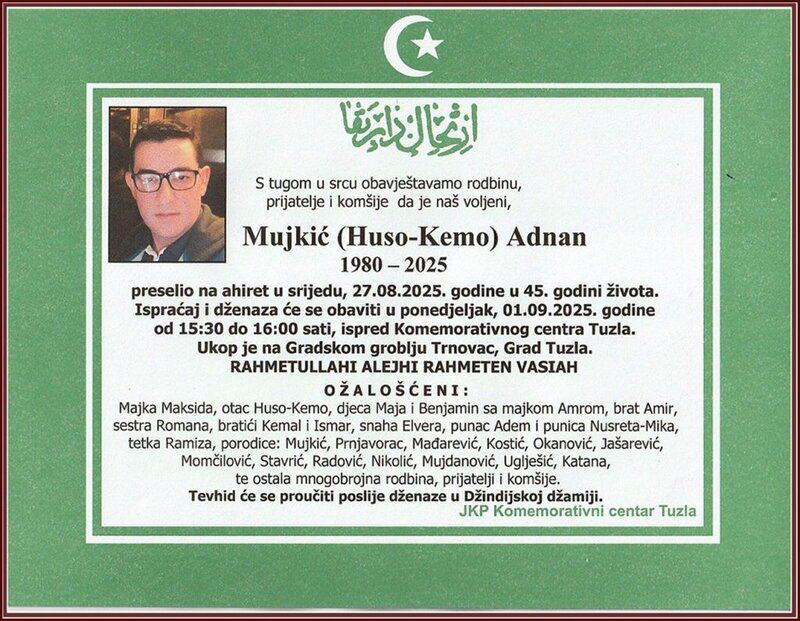 In memoriam, Adnan Mujkić