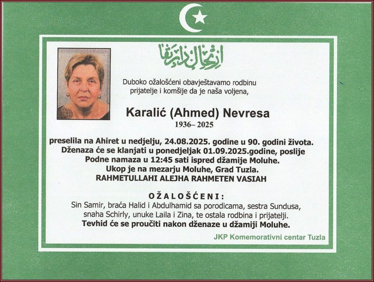 In memoriam, Nevresa Karalić