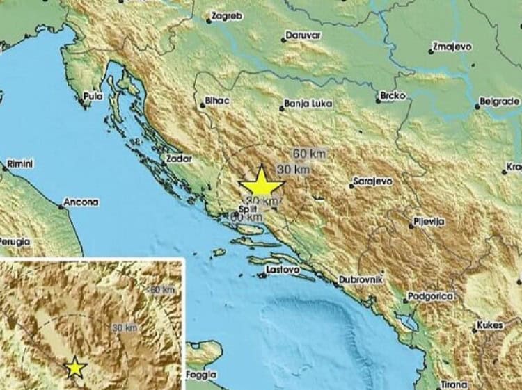 jugozapadni dio bih jutros oko 3:30 sati pogodio je slabiji zemljotres jacine 2,5 stepeni po rihteru