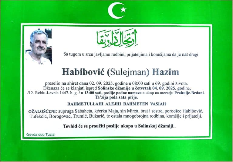 In memoriam, Hazim Hebibovic