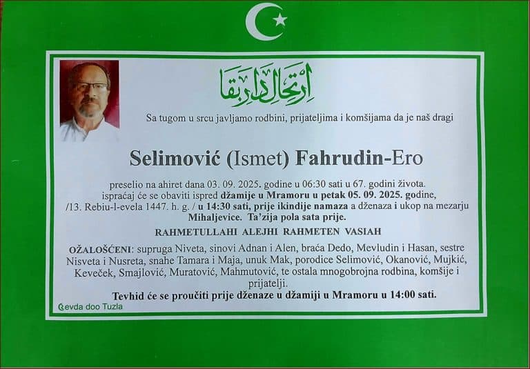 In memoriam, Fahrudin Selimovic