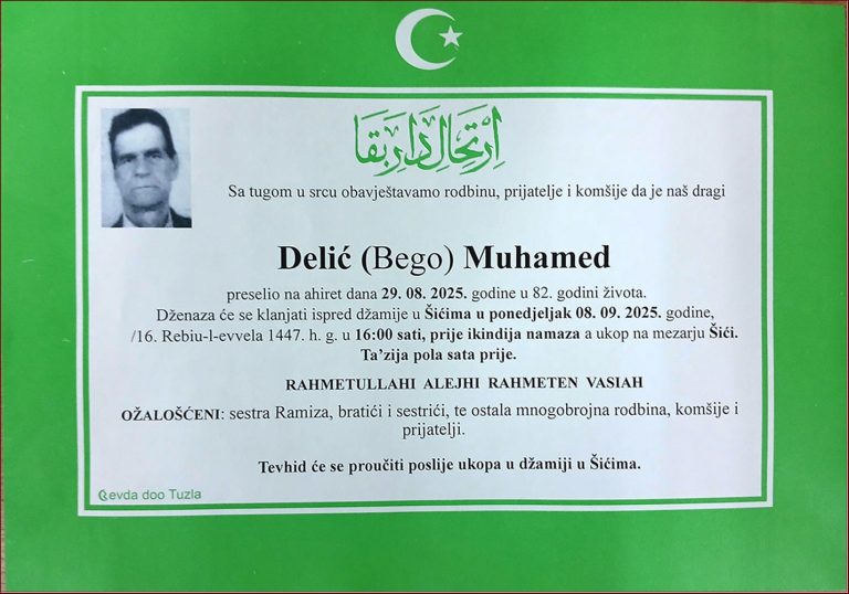 In memoriam, Muhamed Delić