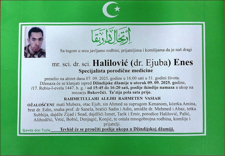 In memoriam, Enes Halilovic