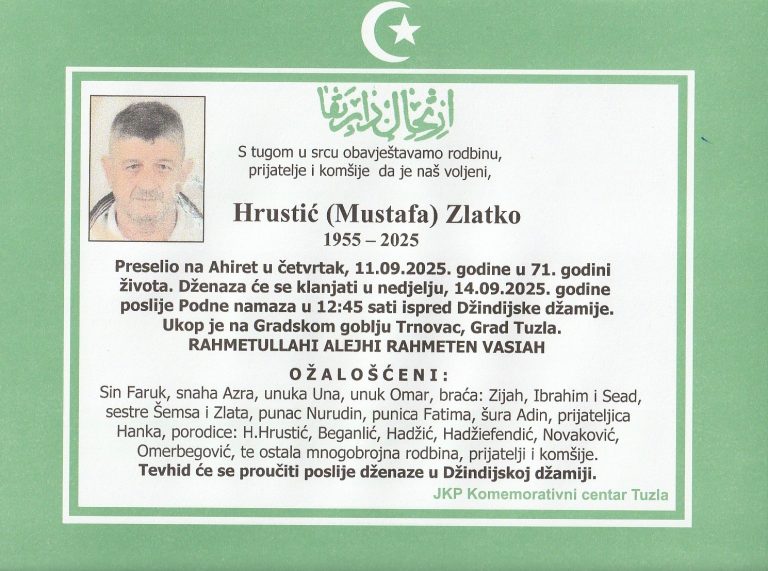 In memoriam, Zlatko Hrustić