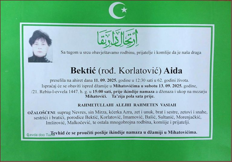 In memoriam, Aida Bektic