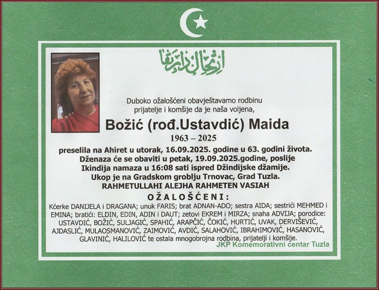 In memoriam, Maida Bozic