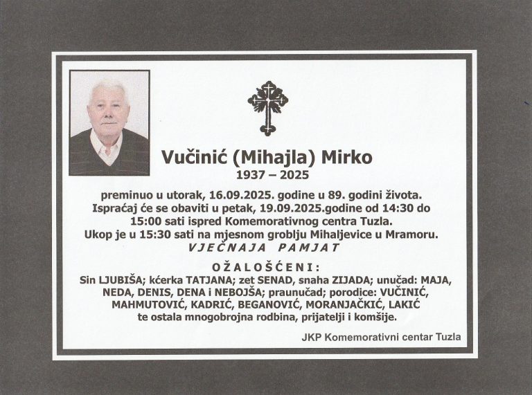 In memoriam, Mihajlo Vucinic
