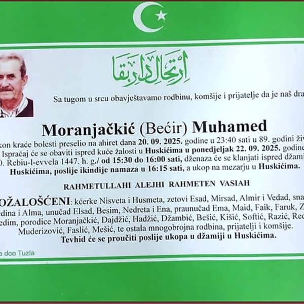 In memoriam, Muhamed Moranjačkić