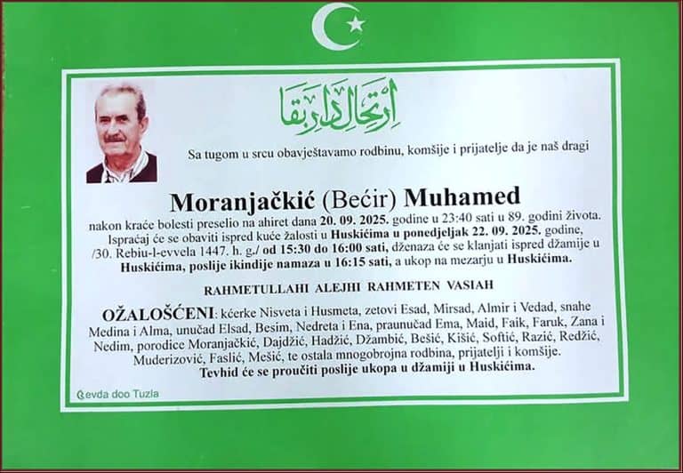 In memoriam, Muhamed Moranjačkić