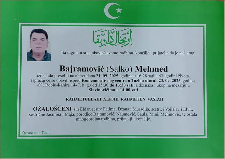 In memoriam, Mehmed Bajramovic