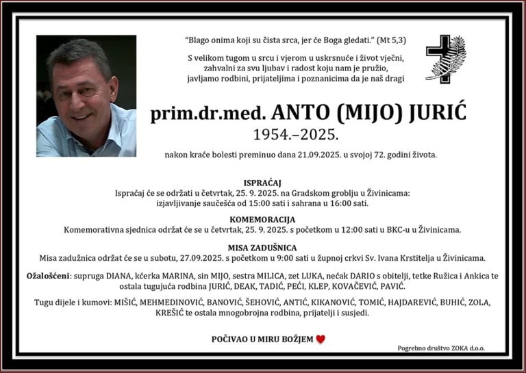 In memoriam, Dr. Anto Jurić
