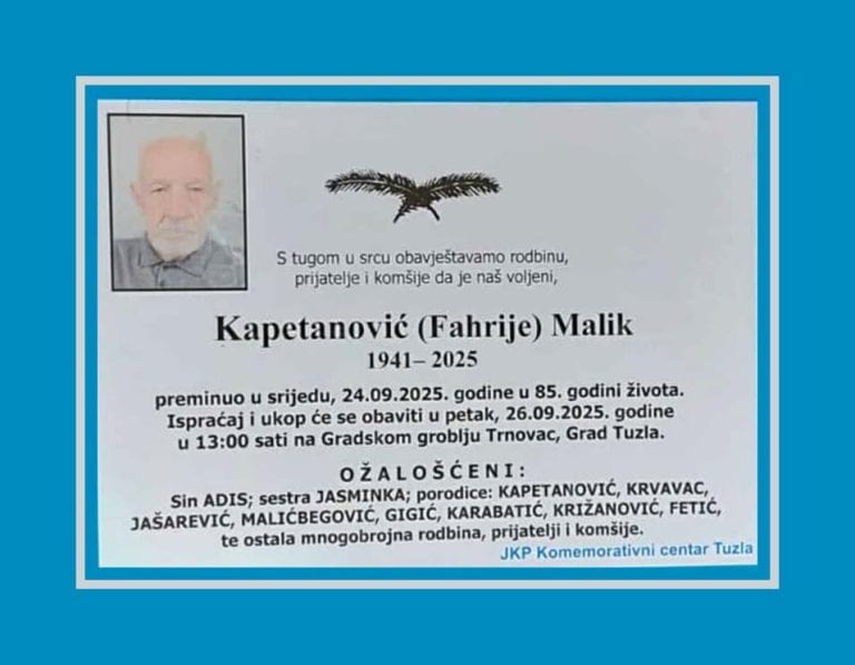 In memoriam, Malik Kapetanovic