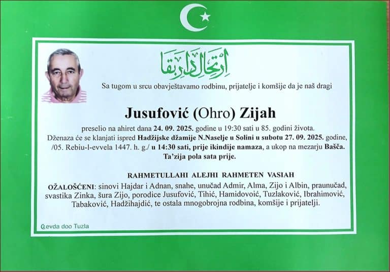 In memoriam, Zijah Jusufovic