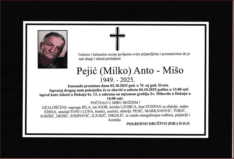 In memoriam, Anto Pejic