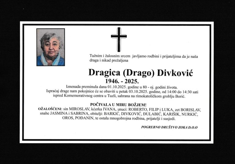 In memoriam - Dragica Divkovic Draga