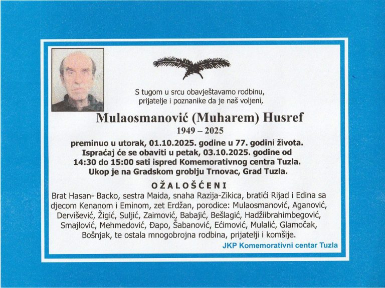 In memoriam, Husref Mulaosmanović
