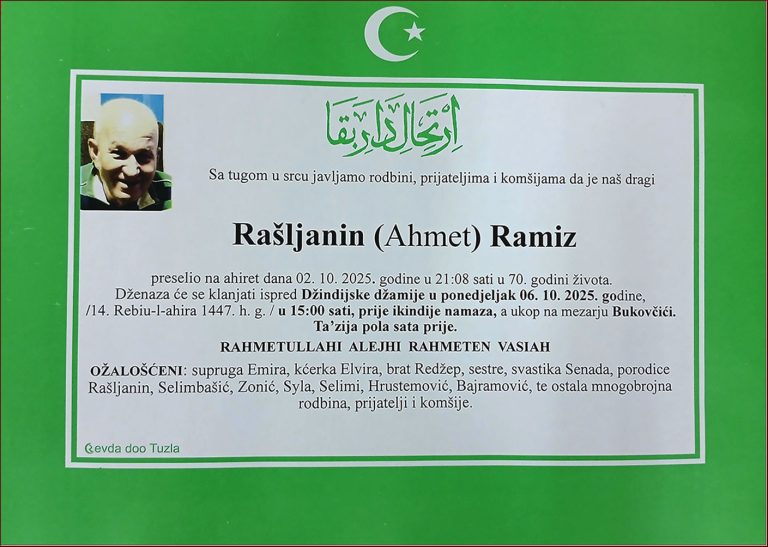 In memoriam, Ramiz Rasljanin