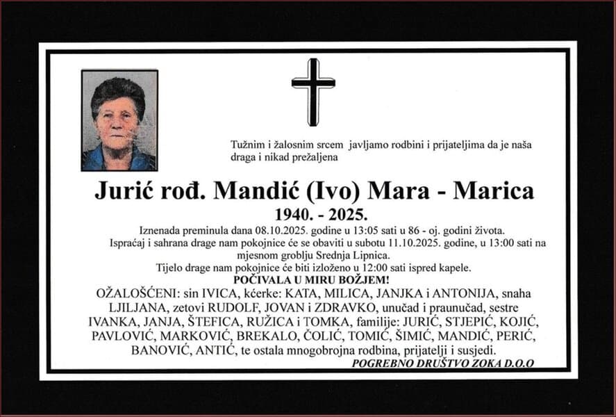 In memoriam, Mara Juric