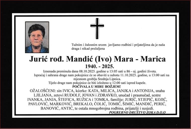 In memoriam, Mara Juric