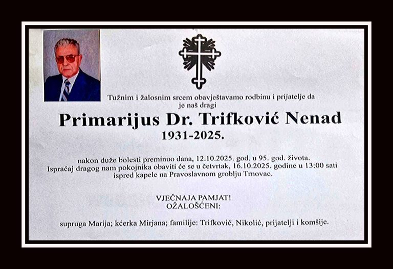 In memoriam, Nenad Trifkovic