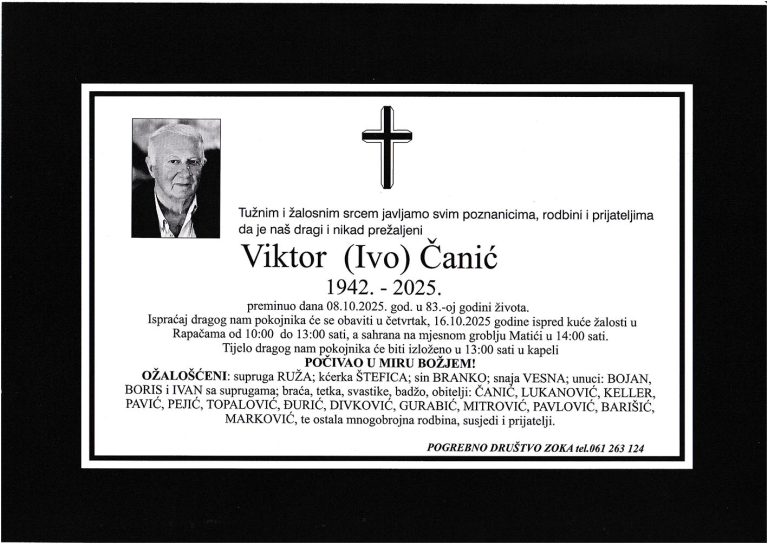 In memoriam, Viktor Canic