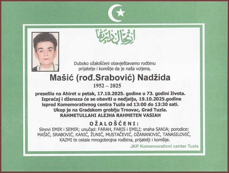 In memoriam, Nadzida Masic