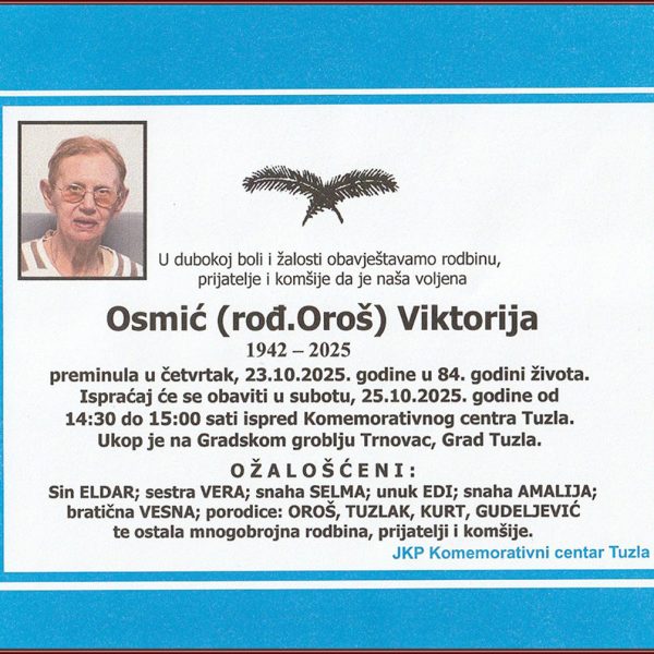 In memoriam: Viktorija OSMIĆ (Oroš)