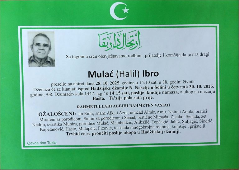 In memoriam, Ibro Mulac